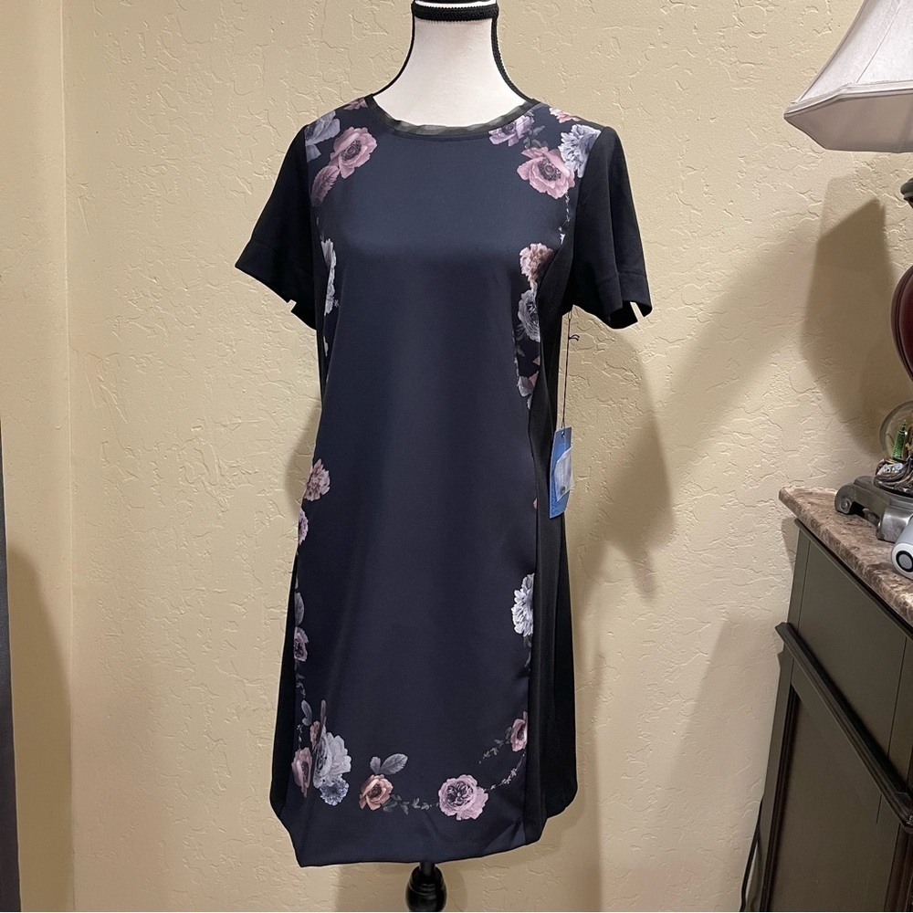 SIMPLY VERA-VERA WANG black floral flower dress new with tags size medium